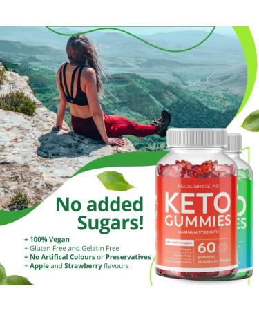 Recalibrate Me Keto Gummies - Weight Loss Support & Healthy Keto Snacks - Vegan, Gluten-Free & No Added Sugars - Strawberry Flavor - 60 Gummies - Buy Online on GoSupps.com