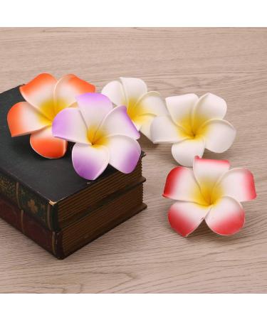 Lurrose Bridal Hair Clip 12 Pieces Hawaiian Plumeria Flower Hair Clip Hawaiian Foam Flower Hair Clip Hair Accessories for Beach Party Artificial Wreath - Buy Online on GoSupps.com