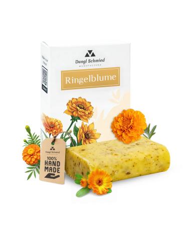 Dungl Schmied Solid Calendula Soap - Natural Soap No Palm Oil - Care Soap for All Skin Types - Gentle Handmade Exfoliating Soap - Natural Scent Soap Bar