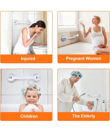 HOMEE Shower Grab Bar 2 Pack Grab Bars for bathtubs and Showers 16 inch Bathroom Shower Grab Bar Removable Safe Suction Shower Handle for Senior Handicap Injury kid and Pregnant Women - Buy Online on GoSupps.com