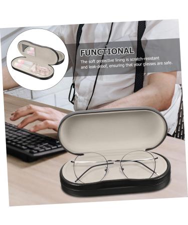 Healvian 2-in-1 Double-Layer Glasses Case Stylish PU Storage Box for Outdoor Travel - Brillenetui & Glasses Holder in Rosa - Buy Online on GoSupps.com