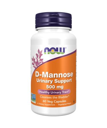 NOW Supplements D-Mannose 500 mg Non-GMO Project Verified Healthy Urinary Tract* 60 Veg Capsules