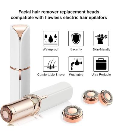 6 PCS Rose Gold Facial Hair Remover Replacement Heads for Women - Compatible with Finishing Touch Flawless Tool - 18K Gold Plated Blades - Includes Cleaning Brush - 2pcs - Buy Online on GoSupps.com