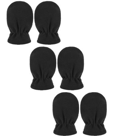 Boyiee 3 Pairs Baby and Toddler Winter Mittens Kids Fleece Warm Mittens for Baby Boy Girl 6-18 Months Black
