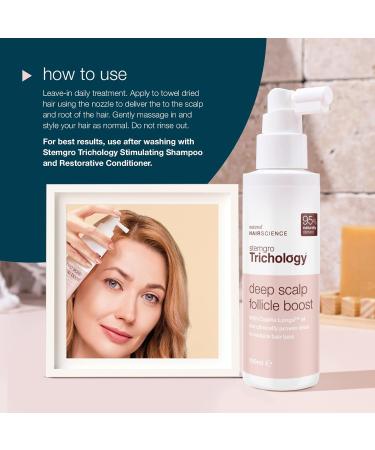 Stemgro Trichology Hair Growth Serum 100ml - Leave-In Daily Hair Loss Treatment for Women With Thinning Hair Due to Menopause & Stress - Clinically Proven Hair Growth - Buy Online on GoSupps.com