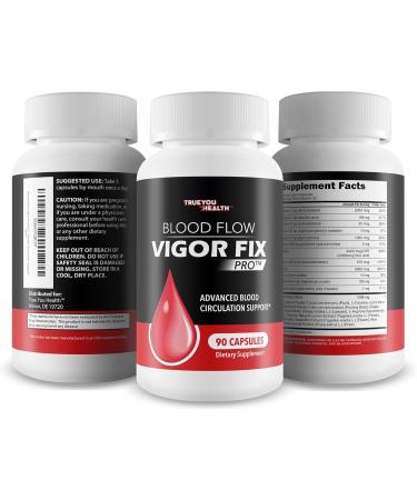 Blood Flow Vigor Fix Pro - Our Best Blood Flow Supplement for Men - Poor Circulation Supplements - Blood Circulation Supplements for Men to Increase Blood Flow - Healthy Blood Flow - Men Blood Flow - Buy Online on GoSupps.com