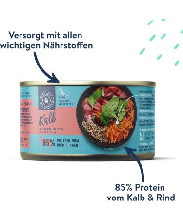 Pets Deli Wet Dog Food with Veal Quinoa & Carrots - Sugar & Gluten-Free 6 x 200g Pack - Buy Online on GoSupps.com