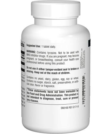 Source Naturals L-Tyrosine 500 mg - 100 Tablets | Support Mood & Focus - Buy Online on GoSupps.com