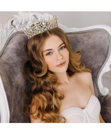 AW BRIDAL Gold Wedding Tiaras & Crowns for Women | Elegant Bridal Headpiece - Buy Online on GoSupps.com