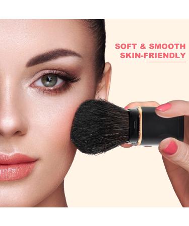 Travel Size Retractable Kabuki Brush with Cover - Portable Mini Face Makeup Brush for Flawless Powder and Blush On The Go - Buy Online on GoSupps.com