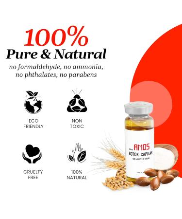 AMOSTIMELINE Professional Hair Mask with Argan Oil - Protein Treatment for Dry Damaged Hair - 6 Ampoules x 15ml - Buy Online on GoSupps.com