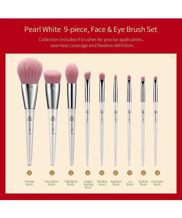 ZEESEA Palace Identity Makeup Brushes Set - Premium 9 Pcs Pearl White Synthetic Brush Set for Foundation Concealer & Eye Shadows - International Shipping Available - Buy Online on GoSupps.com