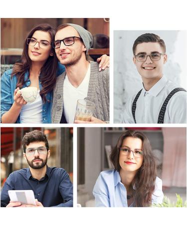 Gaoye Blue Light Blocking Glasses  Square Computer Gaming Eye-glasses Anti UV Lens Fashion Fake Frames Men Women Clear Brown Frame - Buy Online on GoSupps.com