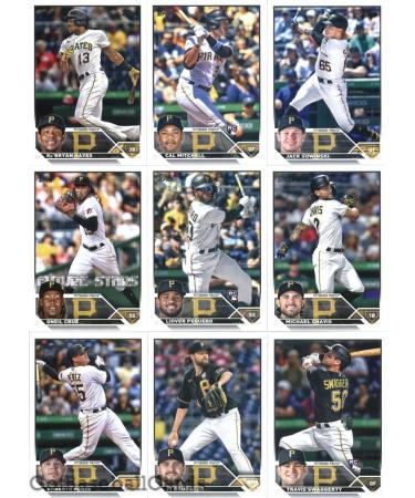 2023 Topps Series 1 Pittsburgh Pirates Team Set of 10 Cards: Zach Thompson(#2), Travis Swaggerty(#67), JT Brubaker(#75), Roberto Prez(#133), Michael Chavis(#170), Liover Peguero(#238), Oneil Cruz(#285), Jack Suwinski(#288), Cal Mitchell(#313), Ke'Bryan Ha