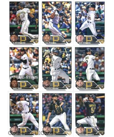 2023 Topps Series 1 Pittsburgh Pirates Team Set of 10 Cards: Zach Thompson(#2), Travis Swaggerty(#67), JT Brubaker(#75), Roberto Prez(#133), Michael Chavis(#170), Liover Peguero(#238), Oneil Cruz(#285), Jack Suwinski(#288), Cal Mitchell(#313), Ke'Bryan Ha