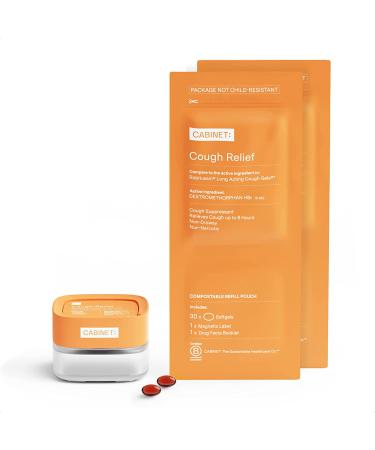 Cabinet Cough Relief Softgels for Adults | 60 ct Non-Drowsy Daytime Formula | Dextromethorphan HBr 15mg | Ages 12+ | Plastic-Free Refills - Buy Online on GoSupps.com