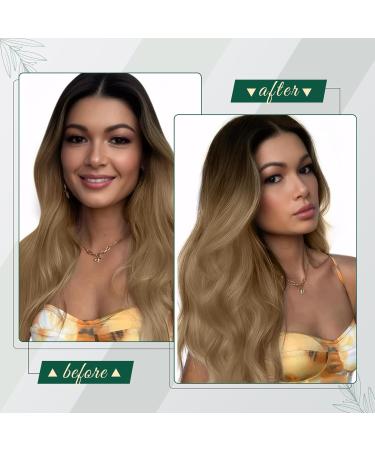 Runature Real Hair Balayage Sew-In Weft Extensions - Dark Brown Medium Brown & Ash Blonde Ombre - 50cm 20 Inch 100g #2/6/18 - Buy Online on GoSupps.com