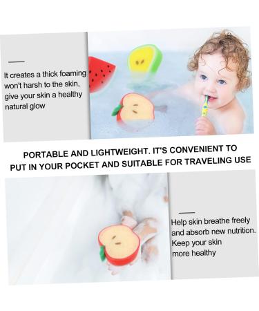 Housoutil 8 Pcs Child Bath Loofah & Exfoliating Sponge Set | Cartoon Fruit Shower Balls for Kids - Soft & Safe Bathing Essentials - Buy Online on GoSupps.com