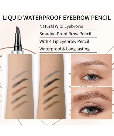 QIC Eyebrow 4 Tip Brow Pencil - Waterproof Long-Lasting Microblading Pen for Natural Brows (Light Brown-01) - International Shipping Available - Buy Online on GoSupps.com