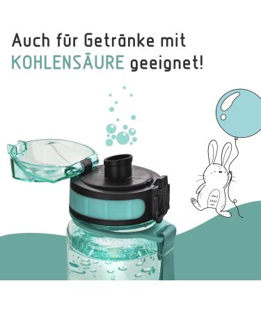BJORKI 500ml Children's Drinking Bottle - Ousproof Bonus Name Ticker Ideal for School & Sports Carbonic Acid Safe Robust Pastel Blue Water Bottle for Active Kids - Buy Online on GoSupps.com