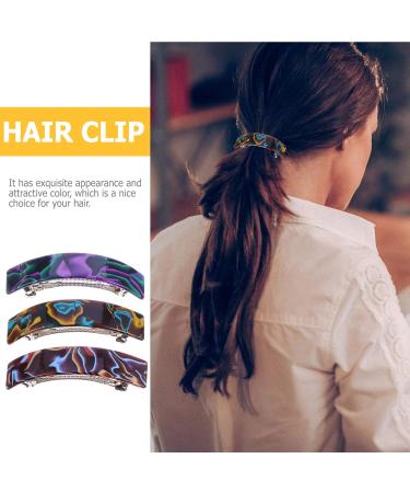 Lurrose 3-Piece Automatic Tortoise Hair Clip Set | Vintage French Design Cellulose Acetate Clips for Women & Girls | Perfect for Daily Outfits - Buy Online on GoSupps.com