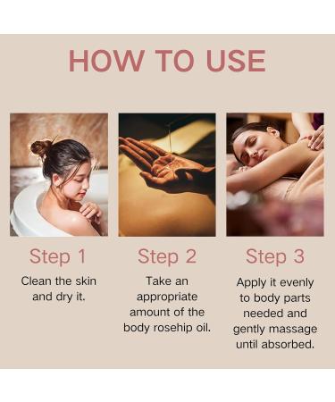 Handcrafted Rose Body Oil Rosehip Oil for Face Rose Essential Oil Body Moisturiser Body Oil for Dry Skin Hydrating & Nourishing Skin Anti Wrinkles & Fine Lines Relaxation Natural - Buy Online on GoSupps.com
