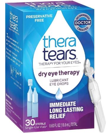 TheraTears Dry Eye Therapy Eye Drops for Dry Eyes 30 Single Use Vials