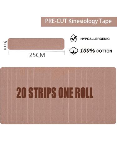 Kinesiology Tape Knee and Muscle Suppor Kinesiology Tape Precut (3 Rolls 60 Strips) Waterproof Sports Tape for Athletes(Flesh Color) - Buy Online on GoSupps.com