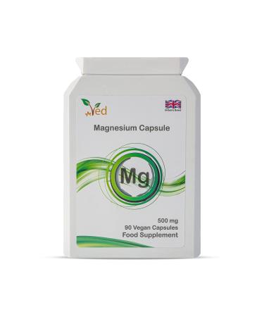 Ved's Extra Strength Magnesium Citrate 500 mg| Food Supplement | 90 Veg Capsule| 90 Day Supply