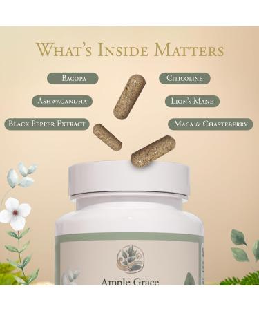 Ample Grace Focus FEM Women s Cognitive & Focus Supplement 90 Vegan Capsules - Nootropic & Adaptogen Blend with Lion s Mane Bacopa Ashwagandha Mental Clarity and Memory Supplements - Buy Online on GoSupps.com