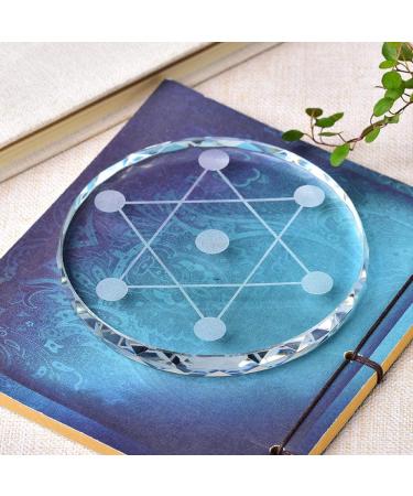 1 Set Seven-Star Plate Natural Crystal Point Healing Stone - Chakra Reiki Energy Orgone Energy Obelisk (12 cm) - Tiger Eye with Glass Base - Buy Online on GoSupps.com