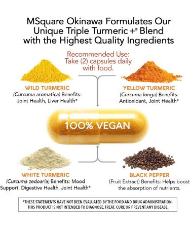 Okinawa Triple Turmeric + Curcumin Supplement | 766mg Turmeric Blend | Joint Pain Relief | 120 Capsules - Buy Online on GoSupps.com