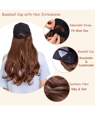 AynnQueen Women's Baseball Cap with 24 Long Wavy Hair Extensions - Ash Blonde Mix Bleach Blonde - Buy Online on GoSupps.com
