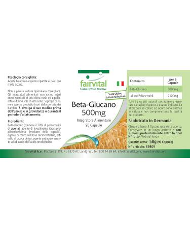 Fairvital | B ta glucane 500mg - 15 jours - VEGAN - Fortement dos - 90 g lules - normalis 70% de polysaccharides d'avoine - Buy Online on GoSupps.com