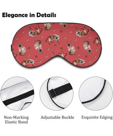 Siamese Cats with Bows Sleep Mask - Adjustable Blindfold for Sleeping and Travel - Buy Online on GoSupps.com