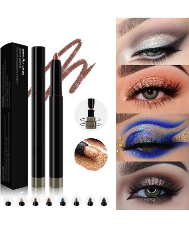 Pearlescent Eyeshadow Stick Eyeliner Long Lasting Glow Stick Highlighter Contour Makeup Stick (2) - Buy Online on GoSupps.com