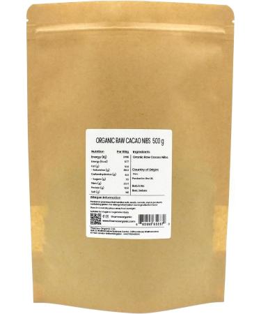 Organic Raw Cacao Nibs-Certified Organic Non-GMO Vegan No Additives No Preservatives Resealable Bag by Thames Organic 250g - Buy Online on GoSupps.com