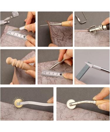 Leather Working Tools Craft Kit - Upholstery Repair & DIY Supplies with Waxed Thread, Groover, Awl - for Leather Sewing & Crafting - Buy Online on GoSupps.com