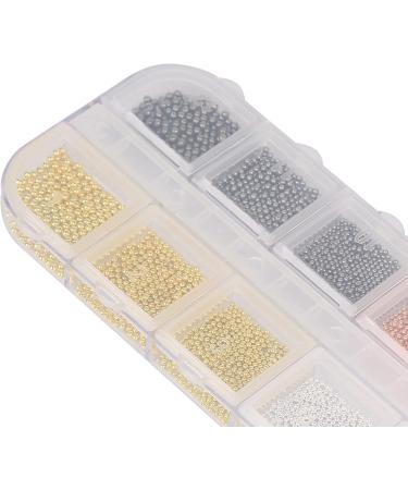 Nail Art Steel Ball Decor Metal Nail Art DIY Ball Decorations 12 Grids Nail Art Ball Decorations Convenient Nail Art Supplies for Women for Home(07) - Buy Online on GoSupps.com