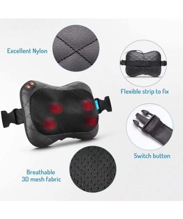 JYMY Shiatsu Neck Massager with Heat - Deep Kneading Electric Massager Pillow for Relaxing Muscles, Waist, Shoulders, and Legs - Gift for Dad/Mom/Women/Men - Black - Buy Online on GoSupps.com