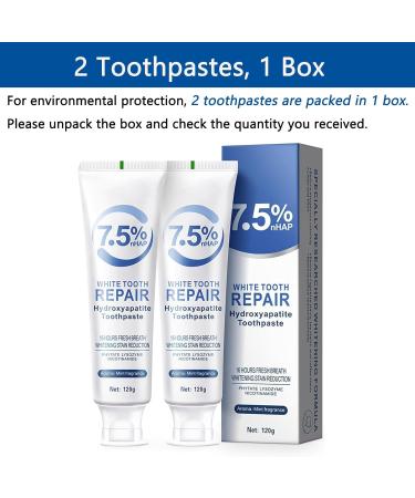 2Pcs Hydroxyapatite Toothpaste for Advanced Enamel Protection and Tooth Strengthening Fresh Breath Deep Cleaning Care Toothpaste - Buy Online on GoSupps.com
