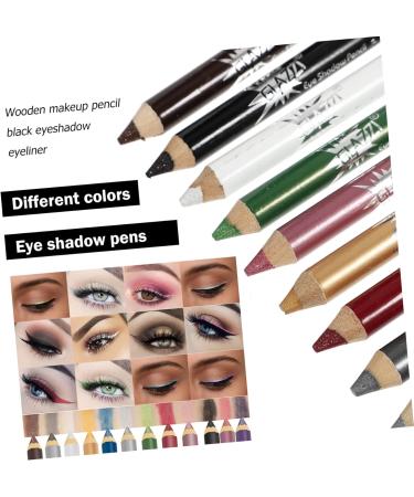 Baluue 12pcs Pearlescent Eyeshadow Pencil Waterproof Gel Eyeliner Natural Look Eyes Liner Eye Glitter Wood 12.5X0.5cm Assorted Color - Buy Online on GoSupps.com