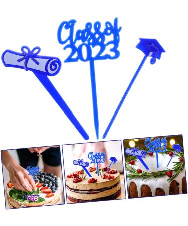 Toyvian 30pcs 2023 Graduation Cake Insert Graduation Dessert Topper 2023 Graduation Class of 2023 Decorations Graduation Cakes Toppers Graduation Cupcake Pick Cupcakes Graduate Delicate 7.6X4CM Blue - Buy Online on GoSupps.com