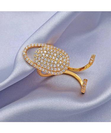 Nail nart Decoration Rhinestone Fingernail Rings Fingernail Ring Nail ring finger Decoration Nail Cover Rings Finger Decoration Rings for Parties Ring Jewelry Gift (Golden) - Buy Online on GoSupps.com