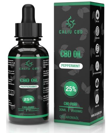 | Organic Hemp Oil | 25% 7500mg 30ML | Mint Extract | Mint Oil | Made in EU | 0% THC 1200 drops | Cannabis Seed Oil.