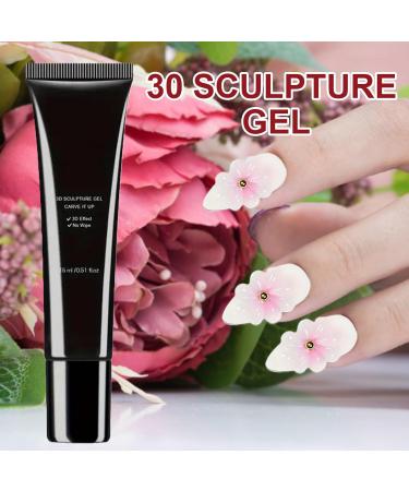 3D Nail Gel 15ml 3D Nail Gel Manicure Decoration Adhesive for Strengthening Bonding for Women Salon Home Beginners Girls - Buy Online on GoSupps.com