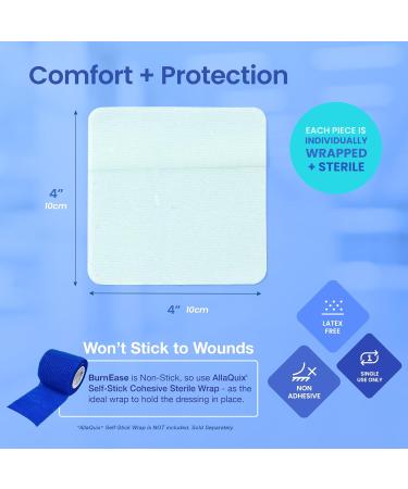 BurnEase Hydrogel Wound Dressing for Burns - XL 4in (Box of 5 Sterile Pads) | Fast Shipping Worldwide - Buy Online on GoSupps.com