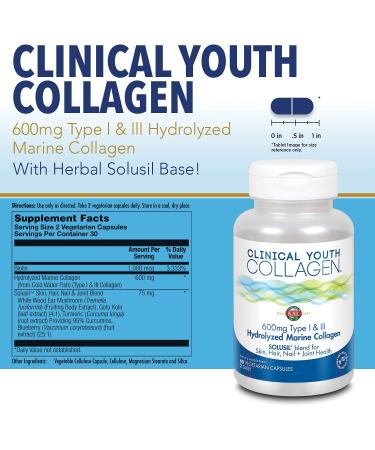 KAL Clinical Youth Collagen - 60 Vegetarian Capsules for Youthful Skin - Buy Online on GoSupps.com