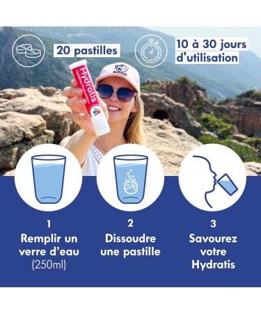 HYDRATIS - Peach Effervescent Lozenges - Optimizes Hydration - Rich in Minerals - Low Sugar - Light Tastes - Sport Cramps Recovery - 20 Lozenges 1 Tube white - Buy Online on GoSupps.com