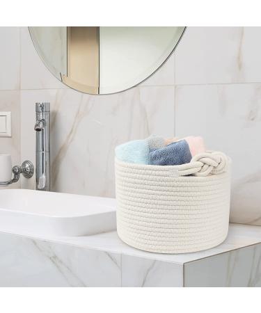 ABenkle Small Woven Basket - Cotton Rope Storage for Pets & Baby - Nursery & Bathroom Decor - White 9.4 x 9.4 x 7.1 - Buy Online on GoSupps.com